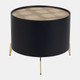 18545-02#Wood,24" Gold Leaf Top Side Table, Blk/gld
