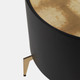 18545-02#Wood,24" Gold Leaf Top Side Table, Blk/gld