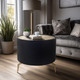 18545-02#Wood,24" Gold Leaf Top Side Table, Blk/gld
