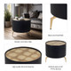 18545-02#Wood,24" Gold Leaf Top Side Table, Blk/gld