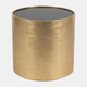 18547-02#Wood, 24" Gold, Black Glass Side Table
