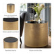 18547-02#Wood, 24" Gold, Black Glass Side Table