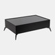 18548#Wood/glass, 47x16" Coffee Table, Blk, Kd