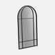 18569#Metal 24x43 Arch Windowpane Mirror, Black