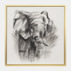 70292#71x71, Hand Painted Elephant Beauty, Gray/wht