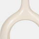 18587-01#Cer, 9" Curved Open Cut Out Vase, Cotton