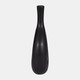 18588-02#Cer, 12" Curved Open Cut Out Vase, Black