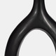 18588-02#Cer, 12" Curved Open Cut Out Vase, Black