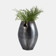18595#Metal, 14" Chipped Vase, Black