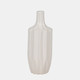 18630-01#Cer, 13" Fluted Vase, White