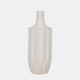 18630-01#Cer, 13" Fluted Vase, White