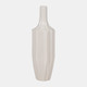 18630-02#Cer, 16" Fluted Vase, White