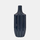 18630-03#Cer, 13" Fluted Vase, Navy
