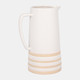 18639-02#Cer, 10" Pitcher With Lines, Ivory