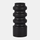 18644-02#Cer, 11" Tiered Vase, Black