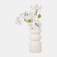 18644-03#Cer, 9" Tiered Vase, White