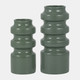 18644-05#Cer, 9" Tiered Vase, Dark Sage