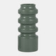 18644-06#Cer, 11" Tiered Vase, Dark Sage