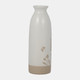 18646#Cer, 10" Flower Field Vase, Ivory
