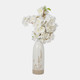 18646#Cer, 10" Flower Field Vase, Ivory