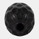 18655-03#Cer, 8" Honeycomb Dimpled Vase, Black