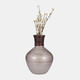 18614#Glass, 22" Wooden Top Vase, Blush