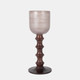 18617-01#Glass, 20" Wooden Base Hurrican, Blush