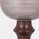18617-01#Glass, 20" Wooden Base Hurrican, Blush