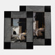 18664-01#Resin, 4x6 Geo Lines Photo Frame, Black/white