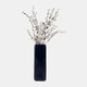 17867-18#Cer, 18" Squared Grooved Vase, Navy Blue