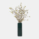 17867-21#Cer, 18" Squared Grooved Vase, Forest Green
