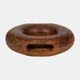 18700-01#Wood, 8" Donut Vase, Brown