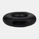 18700-03#Wood, 8" Donut Vase, Black