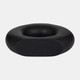 18700-03#Wood, 8" Donut Vase, Black