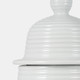 18728-01#Cer, 24" Ribbed Temple Jar, White