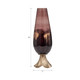 18737-02#Glass, 19" Vase W/ Leaf Base, Bronze