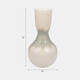 18740-01#Metal, 18" Bulbous Vase, Pearl