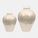 18742-01#Metal, 12" Temple Vase, Pearl