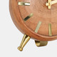 18757-01#Wood 7'' Gold Table Clock, Brown