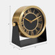 18759-01#Metal Table Clock 6''  Gold Black