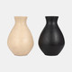 18760-01#Terracotta, 19" Organic Vase, Ivory