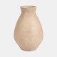 18761-01#Terracotta, 16" Organic Vase, Ivory