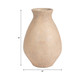 18761-01#Terracotta, 16" Organic Vase, Ivory