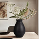 18761-02#Terracotta, 16" Organic Vase, Black