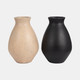 18761-02#Terracotta, 16" Organic Vase, Black