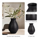 18761-02#Terracotta, 16" Organic Vase, Black