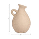 18762-01#Terracotta, 17" Organic Jug With Handle, Ivory