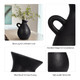 18762-02#Terracotta, 19" Organic Jug With Handle, Black