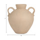 18763-01#Terracotta, 16" Organic Jug With 2 Handles, Ivory