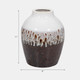18783-02#Clay, 11" Ombre Reactive Vase, Brown/white